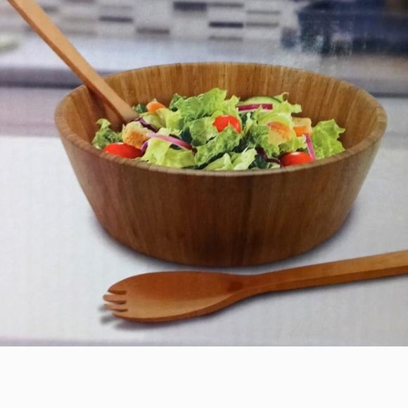 Grande Chef Other - Gourmet Bamboo Salad Bowl Set Serveware 3pc